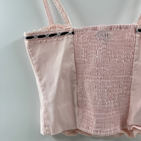 Pacsun Beverly & Beck Light Pink Corset Top – Black Detailing, Size Small - Picture 6 of 8